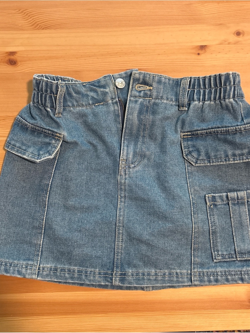 Rewash Denim Mini Skirt in Light Blue Wash